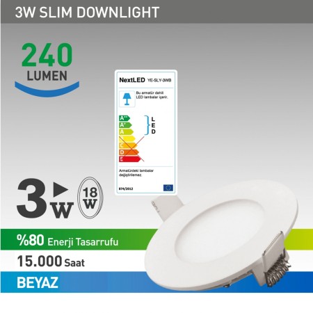 Next Led 3w Slim Panel
