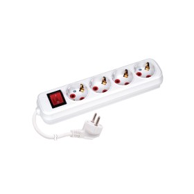 4 Lü Topraklı Anahtarlı Kablolu Grup Priz