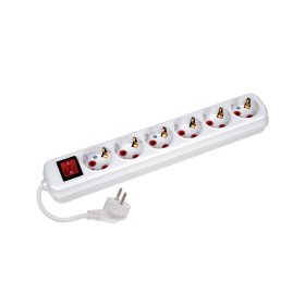 6 Lı Topraklı Anahtarlı Kablolu Grup Priz