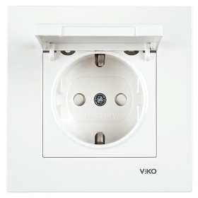 VİKO KARRE KAPAKLI TOPRAKLI PRİZ